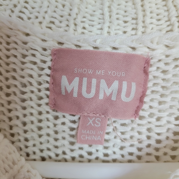 Show Me Your MuMu Women's Oversized Anya Sweater Cream Knit Size XS - Picture 4 of 5